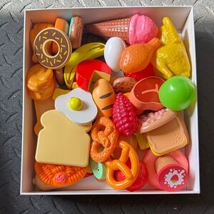 Assorted Kids Play Food Toy Set - Colorful Orange, Yellow & Pink Pieces